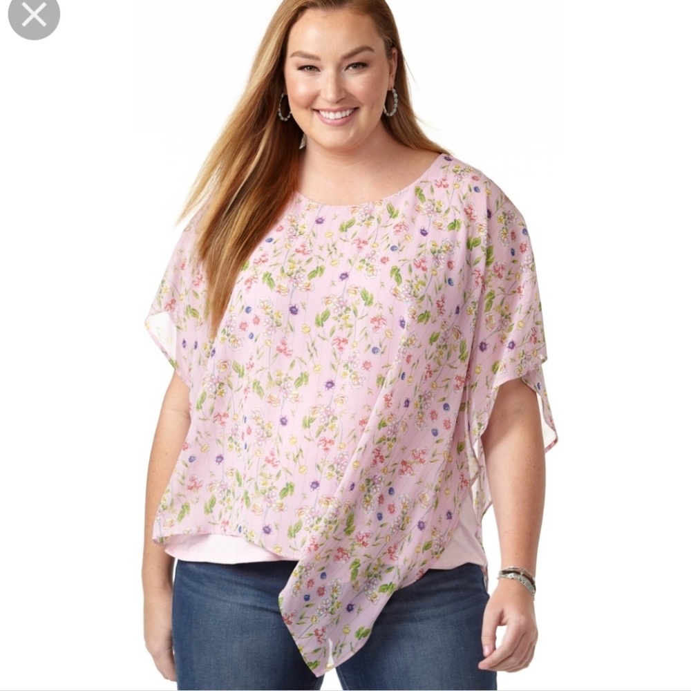 Asymmetrical floral top